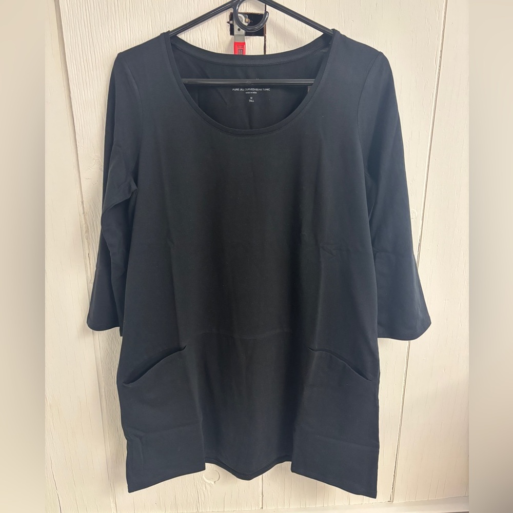 J.Jill 100% Cotton Three-quarter Length Sleeve, Curved Seam Tunic